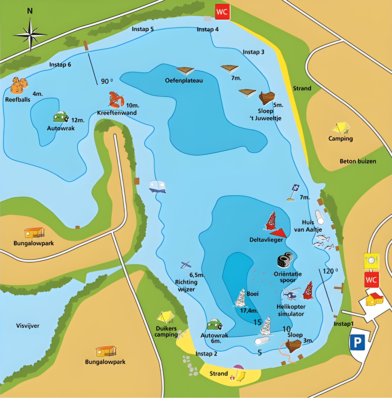 Onderwaterkaart Bungalowpark Drenthe Akenveen